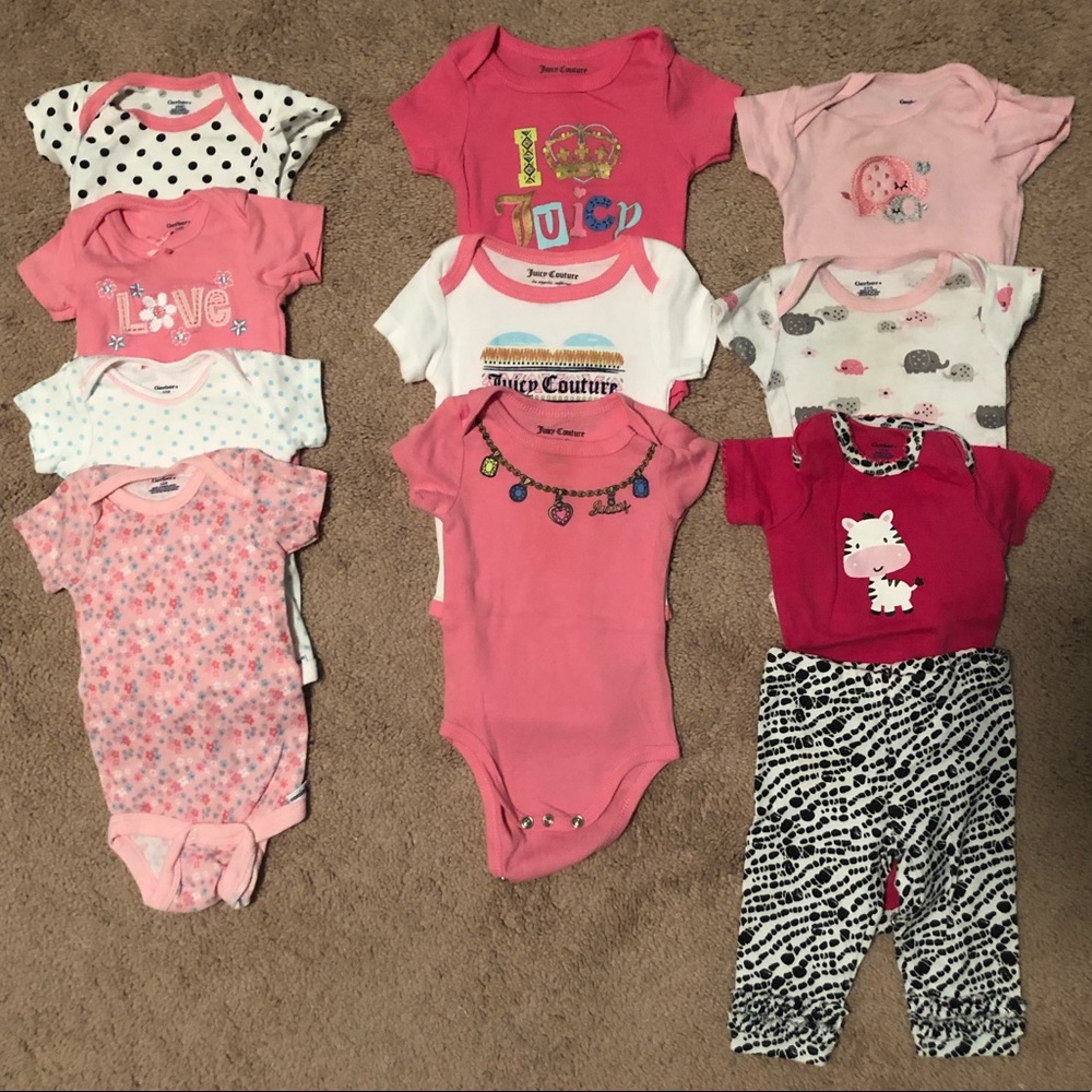 0-3 Mo Juicy Couture & Calvin Klein onesies